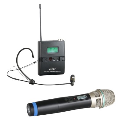 Mipro MA-708 met draadloze handmicrofoon en/of headset microfoon
