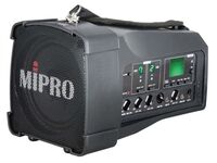 MIPRO MA-100D - Draagbare 50W luidspreker op batterijen  met 2 draadloze microfoons en USB MP3 speler/recorder